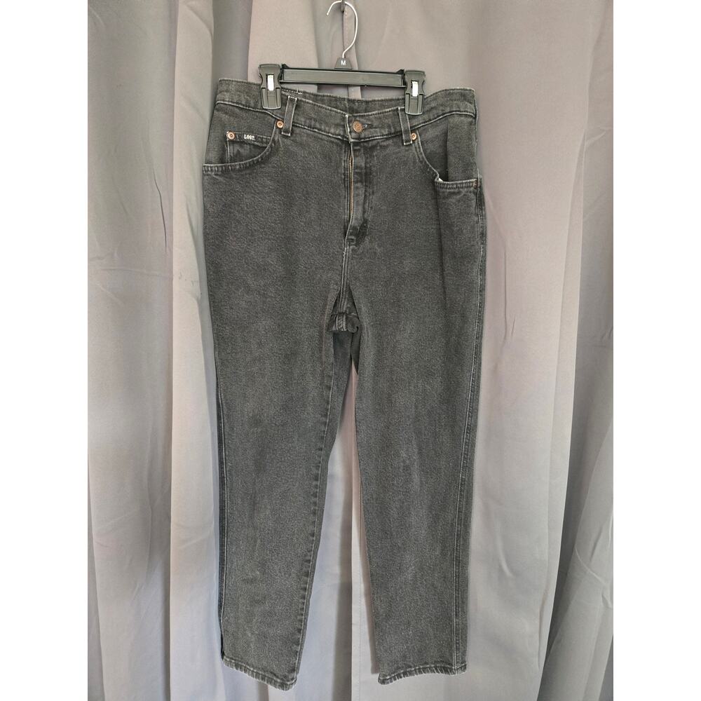 Lee Women's Relaxed Straight Leg Black Dark Wash Denim Jeans